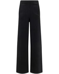 Hevò - Ribbed-Waistband Wide-Leg Trousers - Lyst