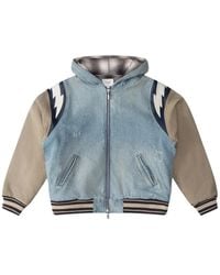 Rhude - Lightning Denim Bomberjack Met Capuchon - Lyst