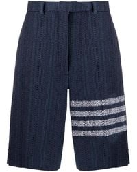 Thom Browne - Gestreifte Shorts Mit Hohem Bund - Lyst