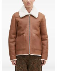Paul Smith - Chaqueta De Piel Con Cuello De Lana De Oveja - Lyst