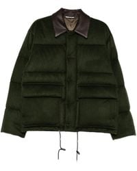 AURALEE - Camel Flannel Down Jacket - Lyst