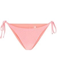 Guess - Rhinestone-Embellished Side-Tie Bikini Bottoms - Lyst
