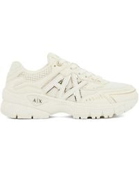 ARMANI EXCHANGE - Logo-Patch Panelled Sneakers - Lyst