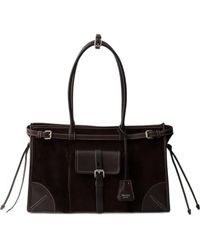 Prada - Bonnie Large Corduroy And Leather Handbag - Lyst