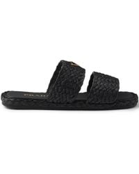 Prada - Raffia Slides - Lyst