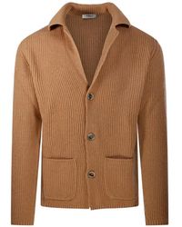 Altea - Ribbed-Knit Button-Up Cardigan - Lyst