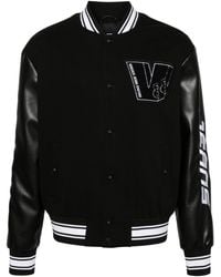 Versace - Logo-patch Cotton Bomber Jacket - Lyst