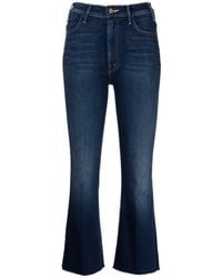 Mother - High-waisted Flared Crop Jeans - Lyst