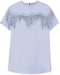 Twinset - Lace-Panelled Short-Sleeve Top - Lyst
