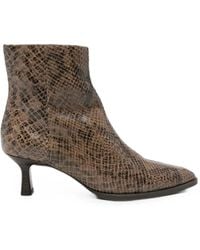 Unisa - Snake-Effect Leather Ankle Boots - Lyst