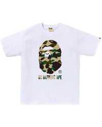 A Bathing Ape - T-Shirt Con Logo E Stampa Camouflage - Lyst