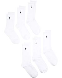 Polo Ralph Lauren - Logo-Embroidered Socks (Set Of Six) - Lyst
