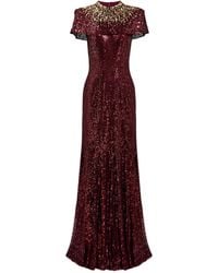Jenny Packham - Radiant Abendkleid Mit Pailletten - Lyst