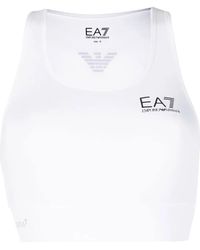 EA7 - Logo Print Sports Bra - Lyst