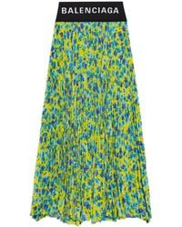 Balenciaga - Floral-print Pleated Midi Skirt - Lyst