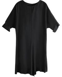 Yohji Yamamoto - Boat-neck Rolled-sleeve Midi Dress - Lyst