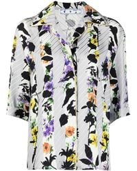 Off-White c/o Virgil Abloh - Striped Floral Bowling Shirt - Lyst