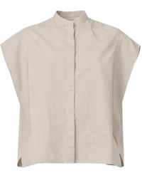 Officine Generale - Leonora Cap Sleeve Blouse - Lyst
