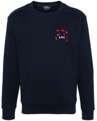 A.P.C. - Logo-print Cotton Sweatshirt - Lyst