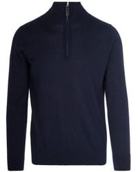 Paolo Pecora - Zip Virgin Wool Sweater - Lyst