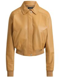 Ralph Lauren - Veste Bomber En Cuir D'Agneau - Lyst