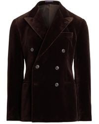 Ralph Lauren - Velvet Double-Breasted Blazer - Lyst