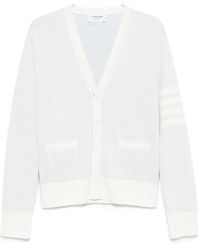 Thom Browne - Cárdigan con rayas 4-Bar y cuello en V - Lyst