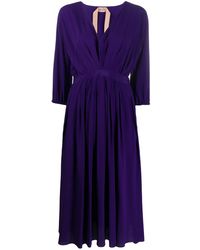 N°21 Flared Midi-jurk - Paars
