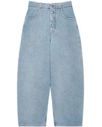 MM6 by Maison Martin Margiela - Mid-rise Cropped Jeans - Lyst