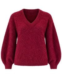 Liu Jo - V-Neck Brushed-Knit Sweater - Lyst