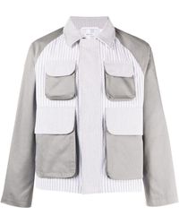 Thom Browne - Seersucker Cotton Striped Jacket - Lyst