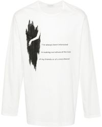 Yohji Yamamoto - T-shirt 30/1 con stampa grafica - Lyst