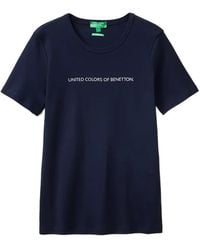 Benetton - Logo-Print Short-Sleeve T-Shirt - Lyst
