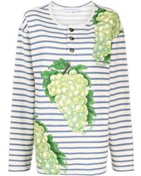 JW Anderson - Multicolour Striped Grape-print Cotton T-shirt - Lyst