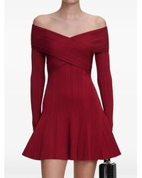 Self-Portrait - Ribbed-Knit Mini Dress - Lyst