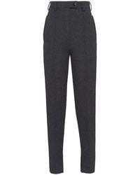 Prada - High-Rise Natté Trousers - Lyst