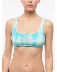KARL LAGERFELD - Tie-Dye Cut-Out Bikini Top - Lyst
