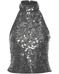 ROTATE BIRGER CHRISTENSEN - Halter Neck Top With Sequin Embellishments - Lyst