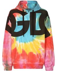 Dolce & Gabbana - Tie-dye Logo-print Hoodie - Lyst