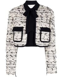 Giambattista Valli - Frayed Tweed Jacket - Lyst