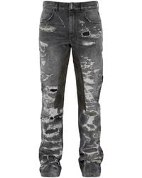 Givenchy - Gerafelde Jeans Met Patchwork - Lyst