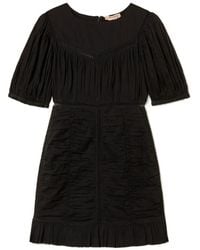 Twinset - Short Muslin Dress With Gathering - Lyst