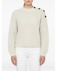 Brunello Cucinelli - Pull En Maille Gaufrée Et Détail De Bouton - Lyst