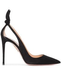 Aquazzura - Bow Tie ベルベットパンプス 105mm - Lyst