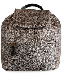 Borbonese - Sac À Dos B-Club À Imprimé Op Et Bords En Cuir - Lyst