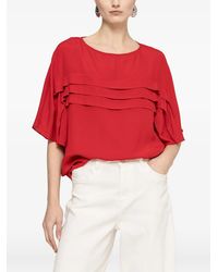 Nissa - Pleat-Detail Chiffon Top - Lyst