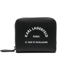 Karl Lagerfeld - Portefeuille en cuir à détail de logo - Lyst