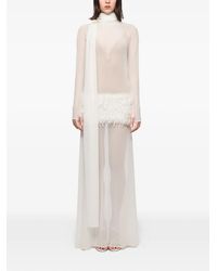 Atu Body Couture - Feather-Trimmed High-Neck Maxi Dress - Lyst