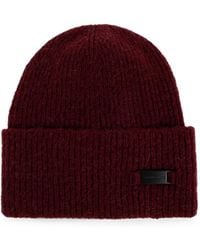 Canada Goose - Ribbed-Knit Logo-Plaque Beanie Hat - Lyst