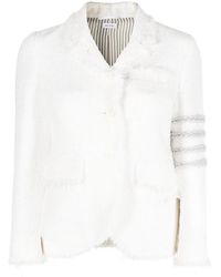 Thom Browne - 4-Bar Tweed Jacket - Lyst